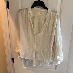 Anthropologie Maeve White Flowy Summer Top – Size Medium